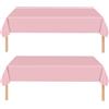 MOMAHUA POPOYU MOMAHUA - 2 tovaglie antimacchia 137 x 274 cm, colore: rosa, tovaglia rettangolare in plastica, impermeabile e resistente, per feste, compleanni, picnic, sala da pranzo, giardino, matrimoni