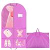 Pwsap 40 Borsa porta Abiti per Bambina con Soffietto/Tasche/Manici,Bambini Custodie Copri Abiti per Ballerino,Borsa Pieghevole per Costume,Copriabiti Antipolvere Copertura Vestiti per Competizioni Viaggio