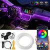 MAODANER Car LED Interior Strip Light, 16 Million Colors 5 in 1 with 236 inches Fiber Optic, Multicolor RGB Sound Active Automobile Atmosphere Ambient Lighting Kit - Wireless Bluetooth APP Control