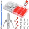Seconero Set di Ingrassatori, 270 PCS Ingrassatori M6 M8 M10 con Tappi, Ingrassatore Manuale, Ingrassatore con Tubo Flessibile da 30 cm, Assortimento di nippli, Doppia Maniglia Testina Ingrassatore