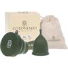 Cotonemio Coppetta Mestruale XS in 100% Silicone Medico con Sterilizzatore e Sacchetto in Cotone | Kit Coppetta Riutilizzabile, Senza BPA, Fino a 12 Ore di Protezione