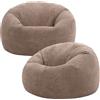 icon Kingston - Pouf a sacco in corda, set di 2 pezzi, grande poltrona a sacco per adulti con imbottitura inclusa, comoda sedia, poggiapiedi, mobili per soggiorno e camera da letto