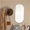 [en.casa] Specchio Ovale da Parete 30 x 60 cm Specchio Bagno a Fissaggio Verticale - Orizzontale con Cornice in Alluminio - Champagne Argento