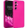 kwmobile Custodia Compatibile con Samsung Galaxy A55 5G Cover - Protezione Back Case Morbida - Silicone TPU Effetto Metallizzato Rosa Metallizzato