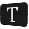 BAAGOAZ Custodia Laptop 13-14 Pollici, Borsa Personalizzata con Iniziale - Idea Regalo, Compatibile con MacBook Chromebook PC Portatile 13-14 Pollici, Nero-Lettera T