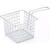 Tomotato Mini Cestino per Patatine Quadrato 10x10cm, Cestino in Metallo per Fritti, Filtro per Presentazione Alimenti, Mini Contenitore per Patatine Fritte Gamberetti Anelli di Cipolla(Argento)