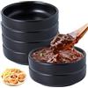 LEKEFETO 6 ciotole per salsa in ceramica, per sushi, ketchup, salse, dessert, snack - nero, 9 x 2,3 cm