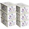 Lavatelli Set 6 Organizer Armadio con Coperchio Profumato alla Lavanda - Scatole Portaoggetti in Cartone 39x50x24 cm - Made in Italy, Robuste, Salvaspazio, Facili da Montare, Profumo Floreale al Tocco
