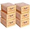 Lavatelli Set 6 Scatole Armadio Portaoggetti con Coperchio - Organizer Cambio Stagione in Cartone 40x50x25 cm - Made in Italy, Resistenti, Facili da Montare, con Maniglie, MARCO POLO