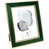 Isaac Jacobs Cornice portafoto in velluto con doppio bordo dorato metallizzato, orizzontale e verticale, realizzata per tavolo e parete, per casa e ufficio (20 x 25 cm, verde)
