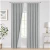 Vision Home Tende oscuranti plissettate grigie argentate per camera da letto, 213,4 cm, per soggiorno, camera da letto, isolamento termico, plissettate, con ganci e linguetta posteriore, 2 pannelli,