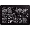 Zeller 27027 - Tovaglietta Italian Menu, in plastica, 43,5 x 28,5 cm, colore: Nero
