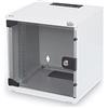 DIGITUS armadio di rete 10 pollici - 6U - montaggio a parete - HxLxP 330x312x300mm - carico massimo 30kg - profondità utile 240mm - grigio