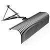 Wiltec Rastrello per trattore compatto 60 152X48X81 cm, 32 denti, Attrezzo raccogli sassi fieno