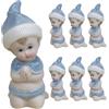 Regalami.Shop Set 6 bomboniere in Porcellana Dipinta, per Battesimo e Nascita Bimbo (6, Bimbo Celeste)