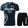 ZENA Padel Kit Maglia Personalizzabile e Calzoncini | Fluo t-Shirt Paddle World Smash Tennis | Vari Colori | Dalla S alla XXL | PADEL1 (Navy/Bianco, M)