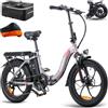 Fafrees Bici Elettrica Pieghevole Adulto da 36V16Ah Batteria Rimovibile Motore 250W Bicicletta Elettrica Autonomia di 60-130 km Ebike, Freni a disco idraulici, 7 Velocità,Grigio,con Copertura per Bici