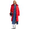 Desigual Woman Woven Padded Long Overcoat Cappotto in Tessuto da Donna, Colore: Rosso, XS