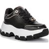 GUESS Scarpe Donna Sneaker Zeppa Berrett Ecopelle Embossed Black D25GU02 FLTBERELE12 41