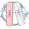 Boao 2 Pezzi Nano Viso Mister Nano Viso Vapore Portatile Mini Spruzzatore Pratico della Foschia con Specchio Design Idratante per Cura della Pelle, Trucco, l'Estensione delle Ciglia