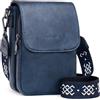 POIUGOYA Piccola borsa a tracolla da donna alla moda, in pelle, triplo scomparto per cellulare, portafoglio con scomparti per carte di credito, Trapuntato Beige Con Nero Marrone