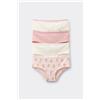 Tezenis 4 Paia Culotte Bimba Cotone Stampato Bambina Rosa
