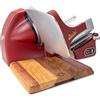 Palatina Werkstatt Berkel Home Line 200 Plus Affettatrice - Rosso Opaco - Elettrico & Compatto - Ideale per prosciutto, verdure e formaggi - Affettatrice di design con tagliere in legno di quercia fatto a mano