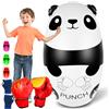 FOYOCER Sacco da Boxe Bambini con Guantoni Boxe 120cm Illuminato Panda Gonfiabile Sacco Boxe con Guantoni Allenamento Giocattolo per Bambino 3-9 Regalo per Bambini e Bambine(Batterie 3xAAA Non Incluse)