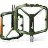 IMPALAPRO Pedali Bici Flat con Riflettori in Alluminio CNC 9/16" - Pedali MTB Flat con Ampia Piattaforma e Pin Antiscivolo Rimovibili - Pedali Bici Corsa Leggeri 355 g (verde militare)