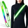 Samlior LED Cintura Riflettente, 5 Colori 3 modalità di Illuminazione Fascia da Corsa in Vita Ricaricabile per Corsa iclismo Jogging (Verde)