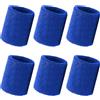 FESSOSKO 6 Pezzi Polsino Sportivo, Polsini Sportivi in Cotone, Braccialetti Antisudore, Traspirante Sudore Assorbente Fasce, Polsi per Bambini per Calcio, Basket, Atletica, Jogging (Blu)
