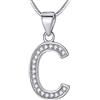 Morella Collana Donna con Ciondolo a Forma di Lettera C in Argento 925 rodiato, Lunghezza 45 cm