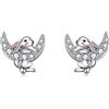 VONALA Orecchini a Forma di Coniglietto da Donna in Argento Sterling, Orecchini a Perno con Zirconia Cubica