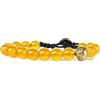 Samsara Bracciale Tibetano Buddista Lunghezza Regolabile - Bracciale con Perline in Pietra Naturale, Filo in Cotone Cerato ad Alta Resistenza (AGATA GIALLA)