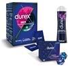 Durex Mix Preservativi Performance: 12 Retard, 12 SYNC, Eternal Gel Lubrificante 50 ml + Dadi dell'Amore 2024