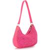 EVEOUT Borsa a Spalla Rafia Donna Estiva Bohémien Chic Leggero Borse Tote Ascellare Paglia Intrecciata per Spiaggia Vacanze