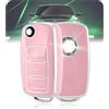 LELNOOS Cover Chiave Auto, Silicone Custodia Chiave Protettiva Copri Chiavi per VW Volkswagen Golf 4 5 6 Polo Up Caddy T5 T6 Tiguan Beetle Passat Scirocco Seat Ibiza Leon Skoda Fabia, 3 Tasti