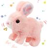 Hopearl Hopping Coniglio Elettronico Interattivo Pet Peluche Coniglietto Giocattolo con Suoni e Movimenti Animato Walking Wiggle Ears Twitch Naso Regalo per Bambini Compleanno (02 Pink Bunny)