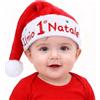 DPKOW Il Mio Primo Natale Babbo Cappello Neonato Bebè Regalo per Primo Natale Cappellino Vestito Costume Babbo Natalizio Neonato Bebè Bimba Bimbo, Morbido Peluche Confortevole, 4-12 Mesi