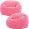 icon Kingston - Pouf a sacco in corda, set di 2 pezzi, grande poltrona a sacco per adulti con imbottitura inclusa, comoda sedia, pouf, poggiapiedi, mobili per soggiorno e camera da letto