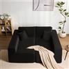 Litbird Divano angolare modulare a forma di L con chaise longue a sinistra - Struttura morbida senza telaio rigido, seduta extra profonda in velluto a coste (Nero, Completamente imbottito)