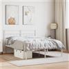 vidaXL Giroletto con Testiera Metallo Bianco 140x190 cm