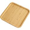Puupaa Confezione da 1 vassoio quadrato in bambù, piatti da portata in legno per cene e feste (25 x 25 x 1,5 cm)
