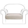 JHLD Copriseduta Divano Elasticizzato, Velluto Cuscino per Divano Elastico Copricuscino Morbido Morbido Cuscino Sedile del Divano Rimovibili E Lavabili per Sedie, Divani-Beige-1 Posto