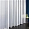 Gardinen Vorhangen Tenda Bianca 300x280 cm (LxA) Askania Premium Ricamata Con Effetto Lucido Lunga Jacquard Con Fettuccia Trasparente Per Soggiorno Camera Da Letto