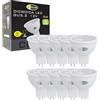 CLAR - Faretto LED Gu5.3 MR16 12 V, 5 W, 6000 K Luce Fredda, Non Dimmerabile (Pack 10)