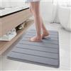 Homaxy Tappetino da bagno in memory foam, assorbente, antiscivolo, lavabile, 60 x 90 cm, grigio