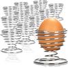 com-four® 12x portauova in Metallo Cromato, Elegante portauovo dall'aspetto Metallico, Set da Colazione a Spirale (12 Pezzi - Spirale)