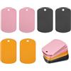 PATIKIL Etichette Vuote Stampaggio Metallo 2, 30Pz Etichette Vuote in Alluminio, Rettangolari, Targhetta Personalizzata Cane con Foro per animale domestico, Rosa/Nero/Oro