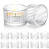 Staranry 12pcs portacandele vetro, 4.5x3.5cm Portacandele Votivi Vetro Trasparente